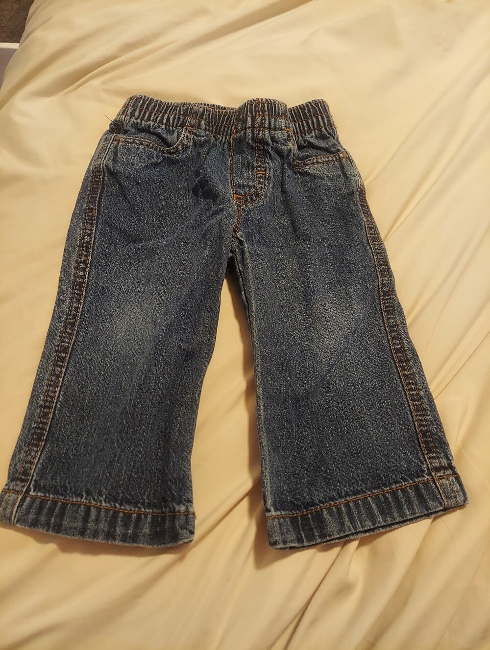 Circo Toddler Elastic Waist Blue Jeans Medium Wash Straight Leg Denim 12 Months